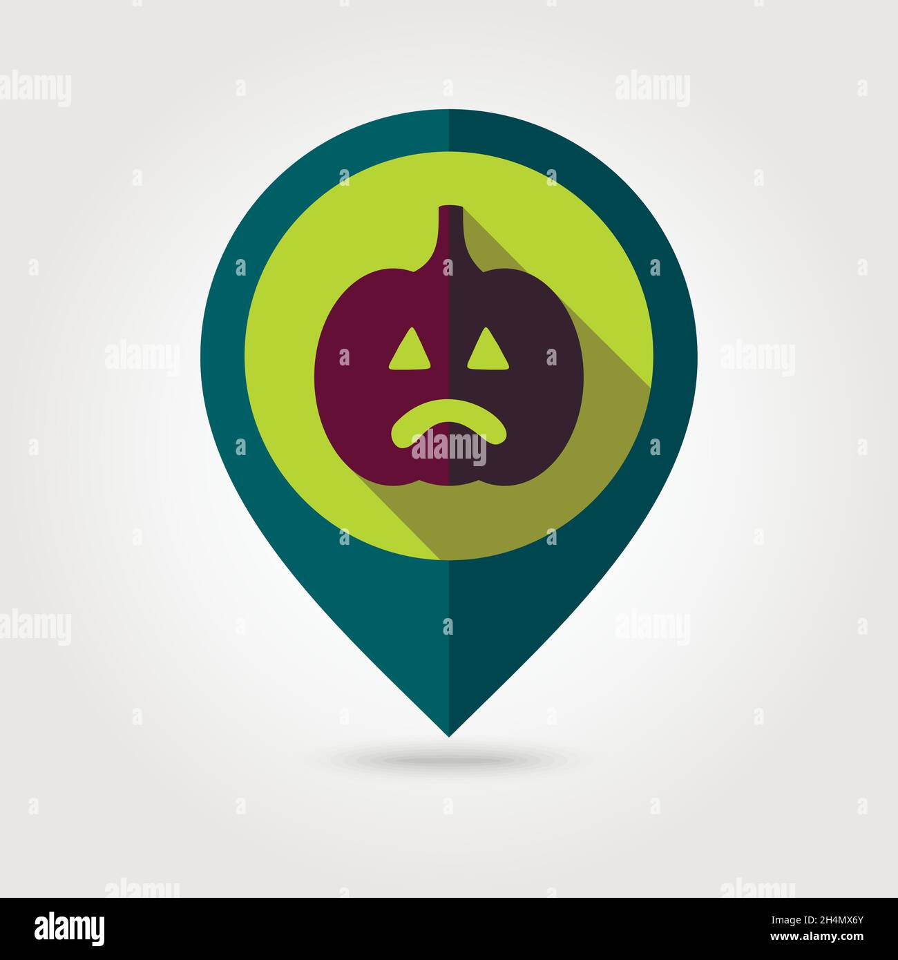 Halloween pumpkins mapping pin icon, vector illustration eps 10 Stock Vector