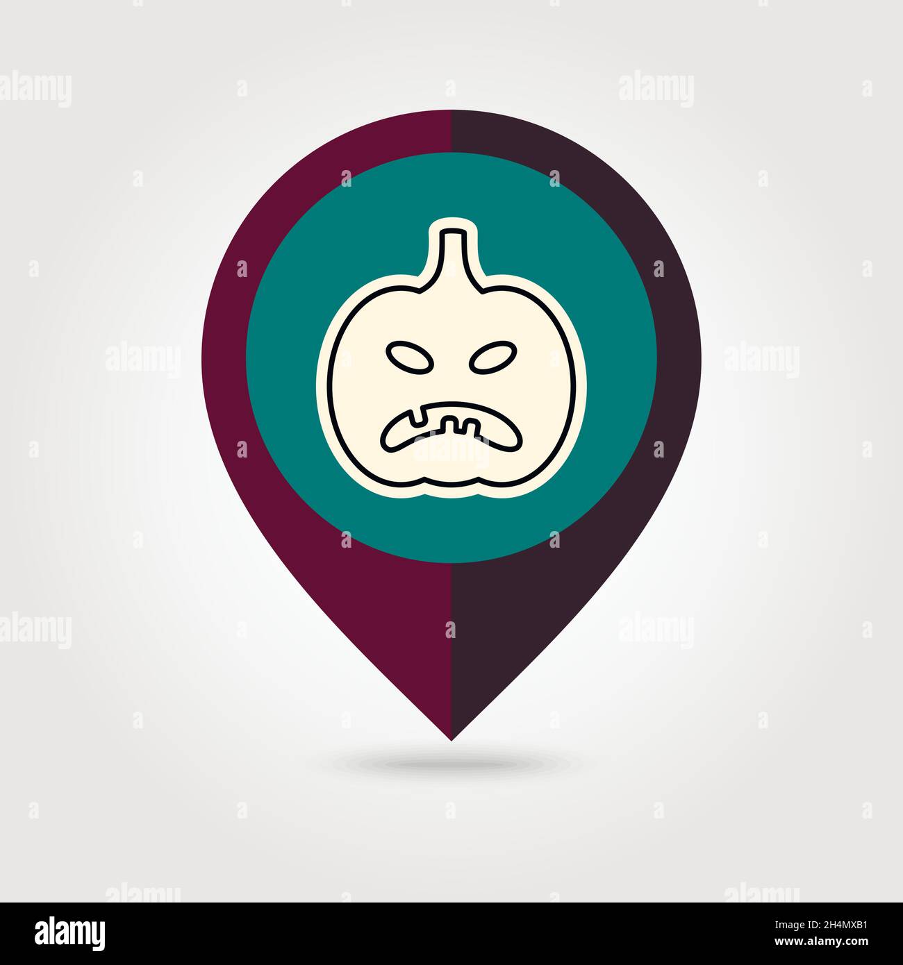 Halloween pumpkins mapping pin icon, vector illustration eps 10 Stock Vector