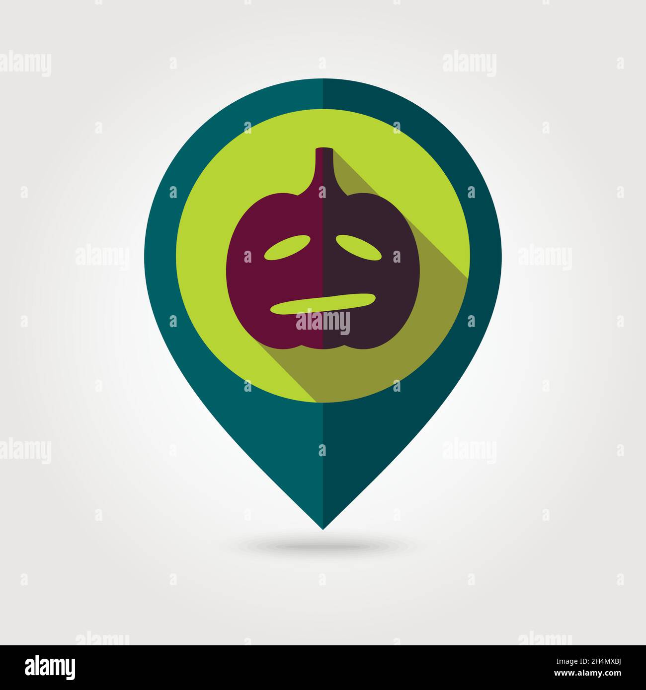 Halloween pumpkins mapping pin icon, vector illustration eps 10 Stock Vector