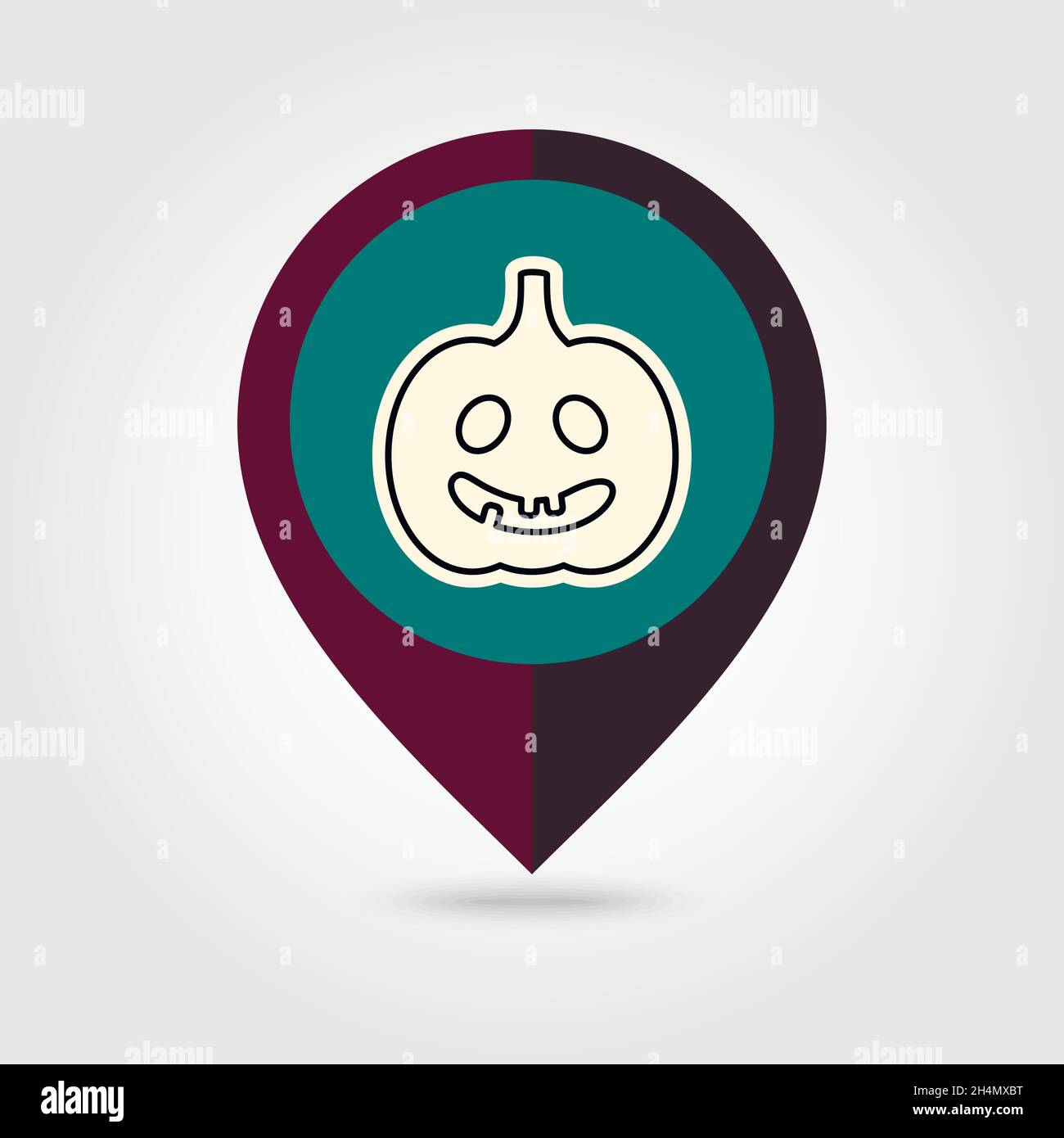 Halloween pumpkins mapping pin icon, vector illustration eps 10 Stock Vector