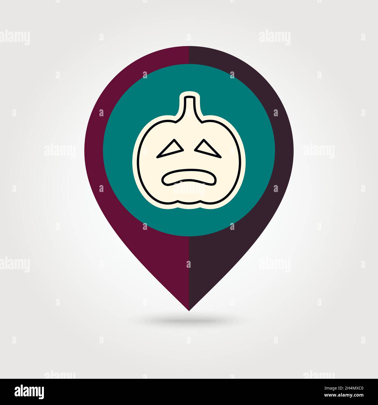 Halloween pumpkins mapping pin icon, vector illustration eps 10 Stock Vector