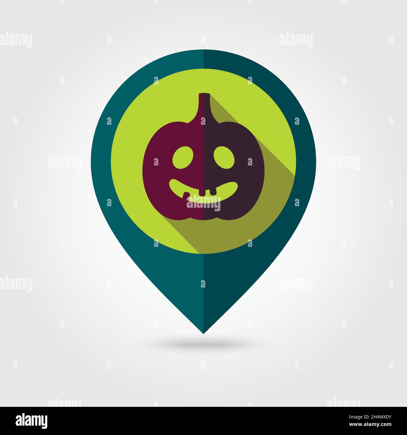 Halloween pumpkins mapping pin icon, vector illustration eps 10 Stock Vector