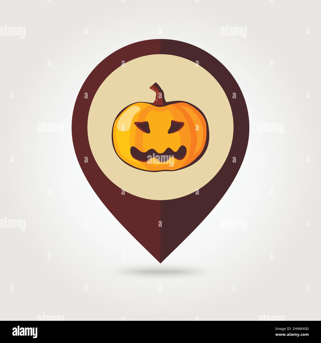 Halloween pumpkins mapping pin icon, vector illustration eps 10 Stock Vector