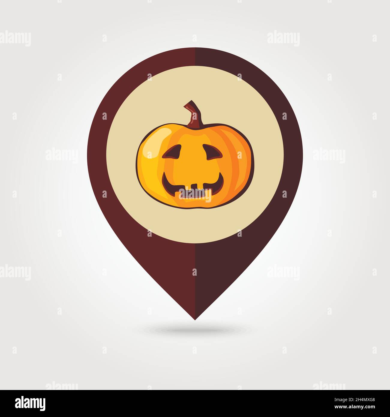 Halloween pumpkins mapping pin icon, vector illustration eps 10 Stock Vector
