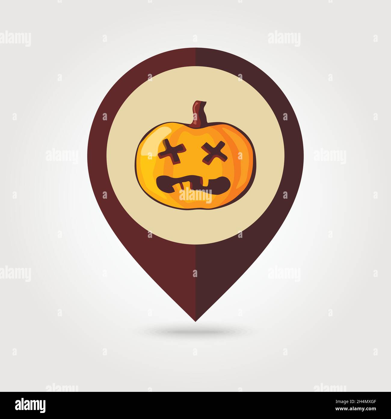 Halloween pumpkins mapping pin icon, vector illustration eps 10 Stock Vector