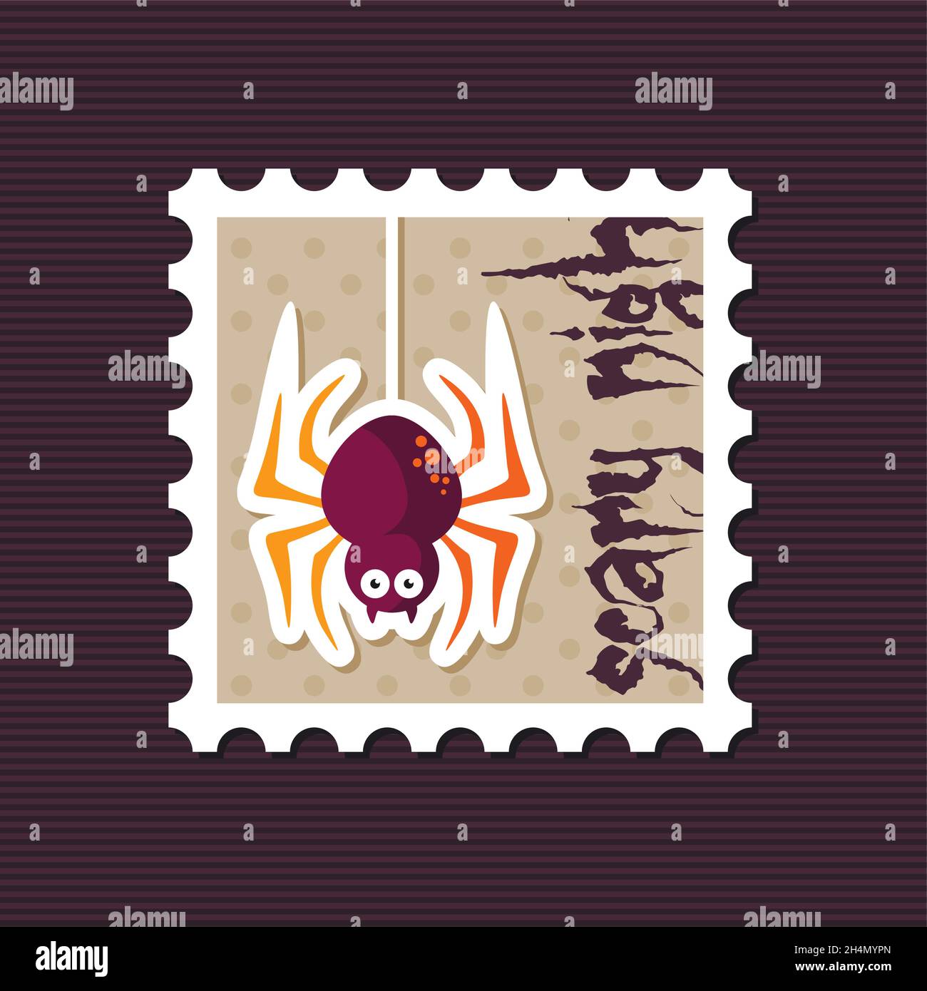Spider halloween stamp, vector illustration eps 10 Stock Vector