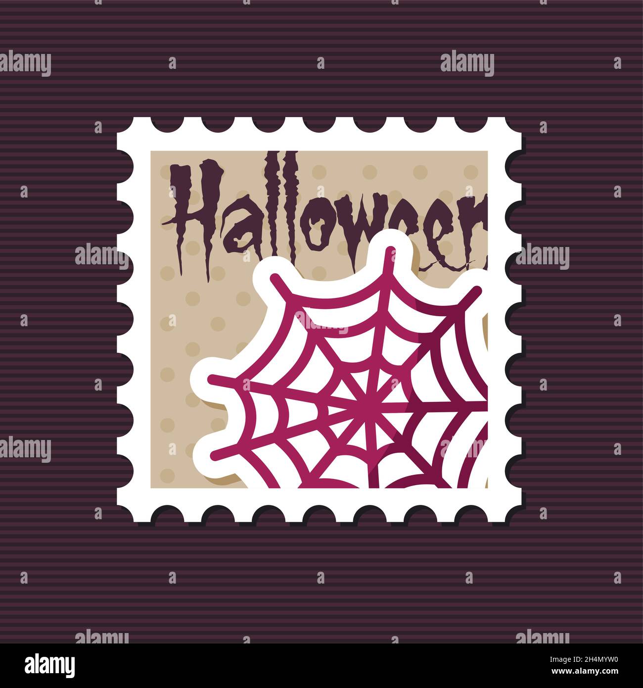 Spider web halloween stamp, vector illustration eps 10 Stock Vector