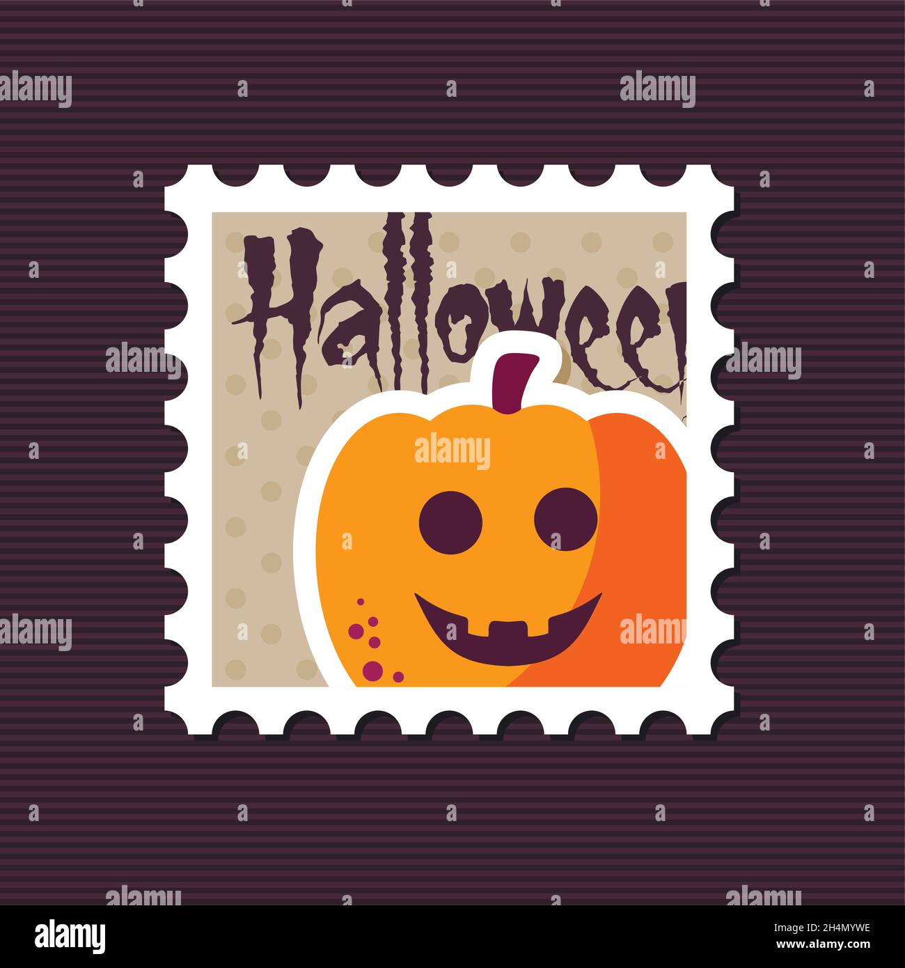 Halloween pumpkins stamp, vector illustration eps 10 Stock Vector