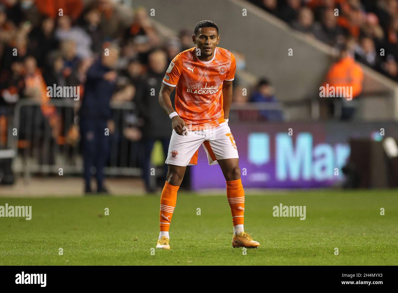 Demetri Mitchell 15 Of Blackpool during the game Stock Photo Alamy