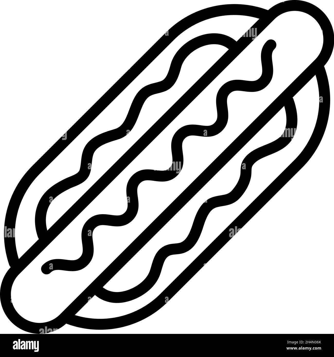 Hotdog sandwich outline icon for web and mobile, modern minimalistic