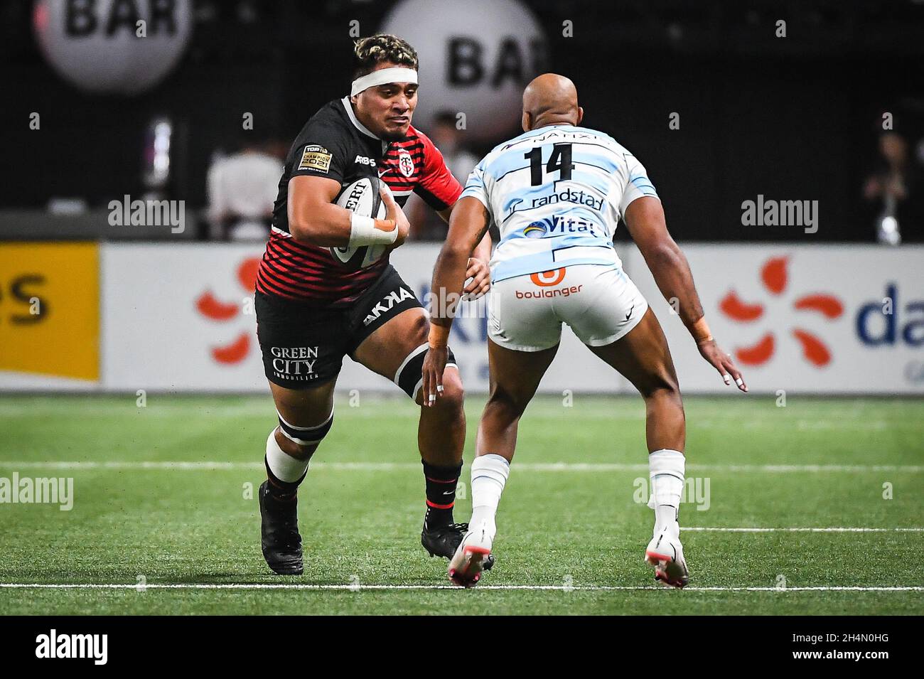 Selevasio TOLOFUA of Toulouse during the French championship Top 14 rugby  union match between Racing 92