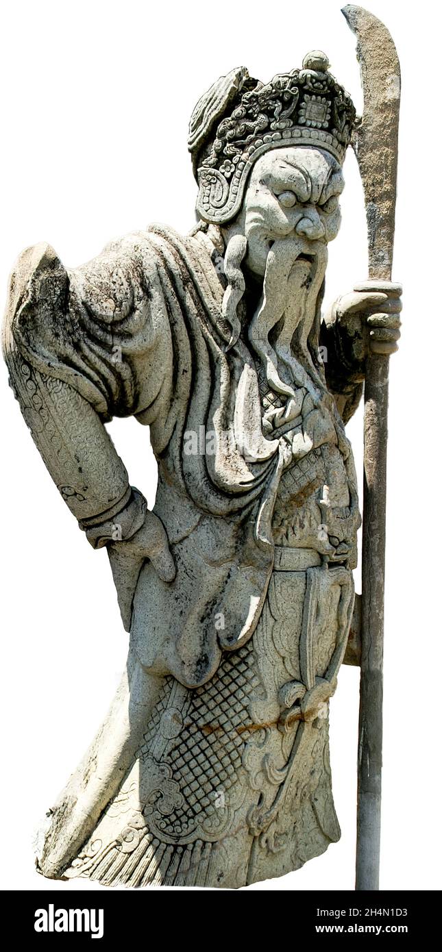 Warrior statue at Wat Pho temple, Grand Palace. Bangkok, Thailand. Cutout Stock Photo