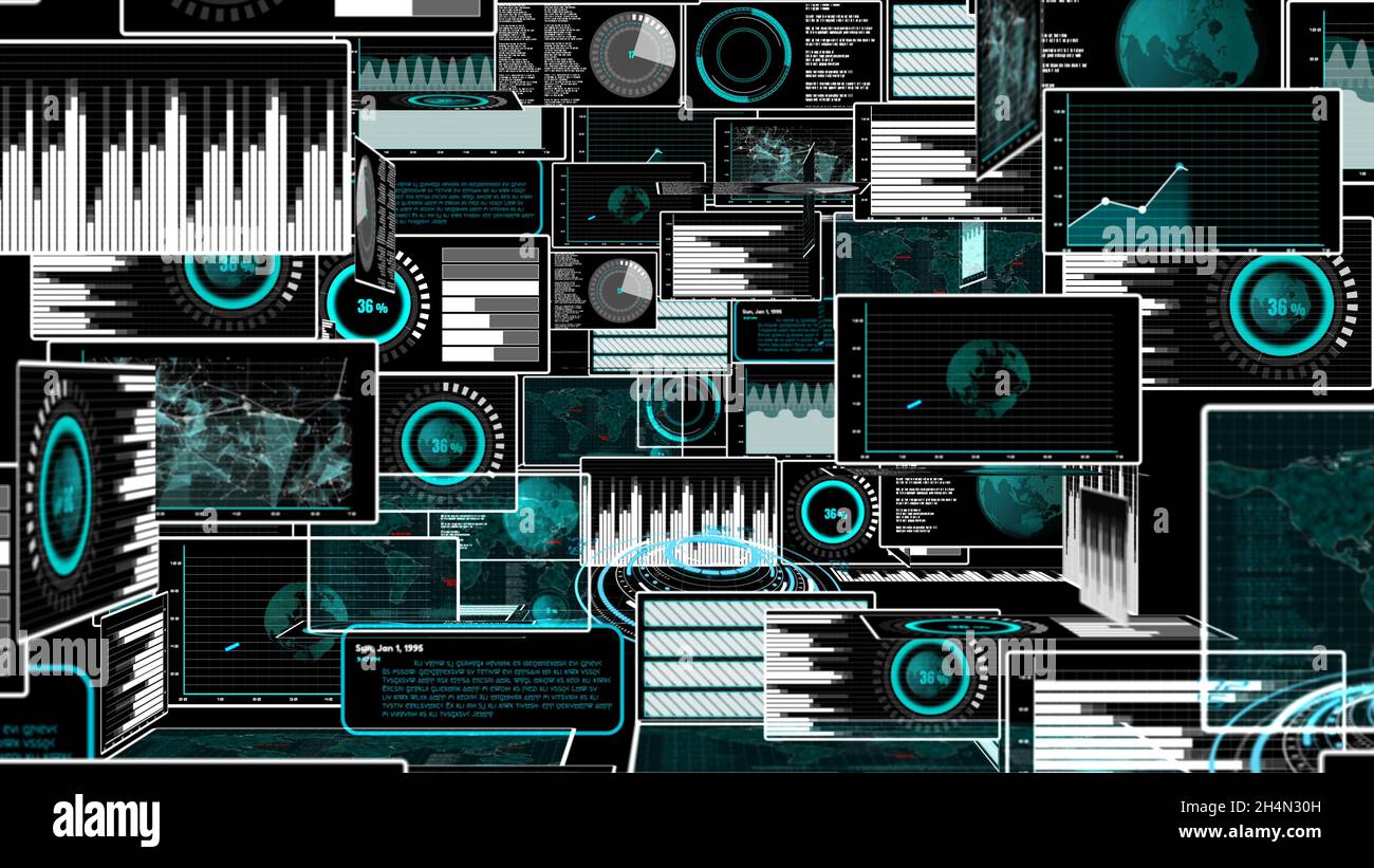 Visionary business dashboard for financial data analysis . 3D rendering ...
