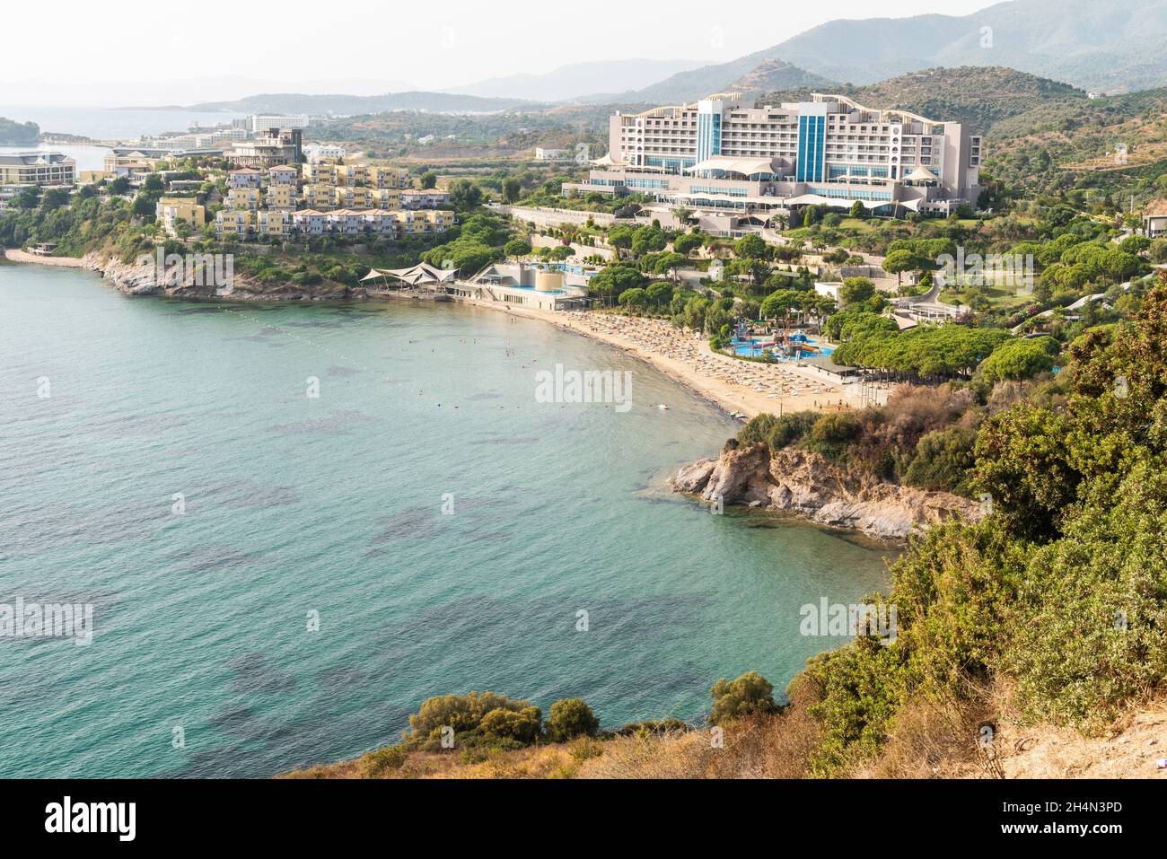 Ozdere, Izmir, Turkey – October 5, 2020.  View of Aria Claros Beach and Spa Resort in Ozdere coastal settlement of Izmir province in Turkey. Stock Photo