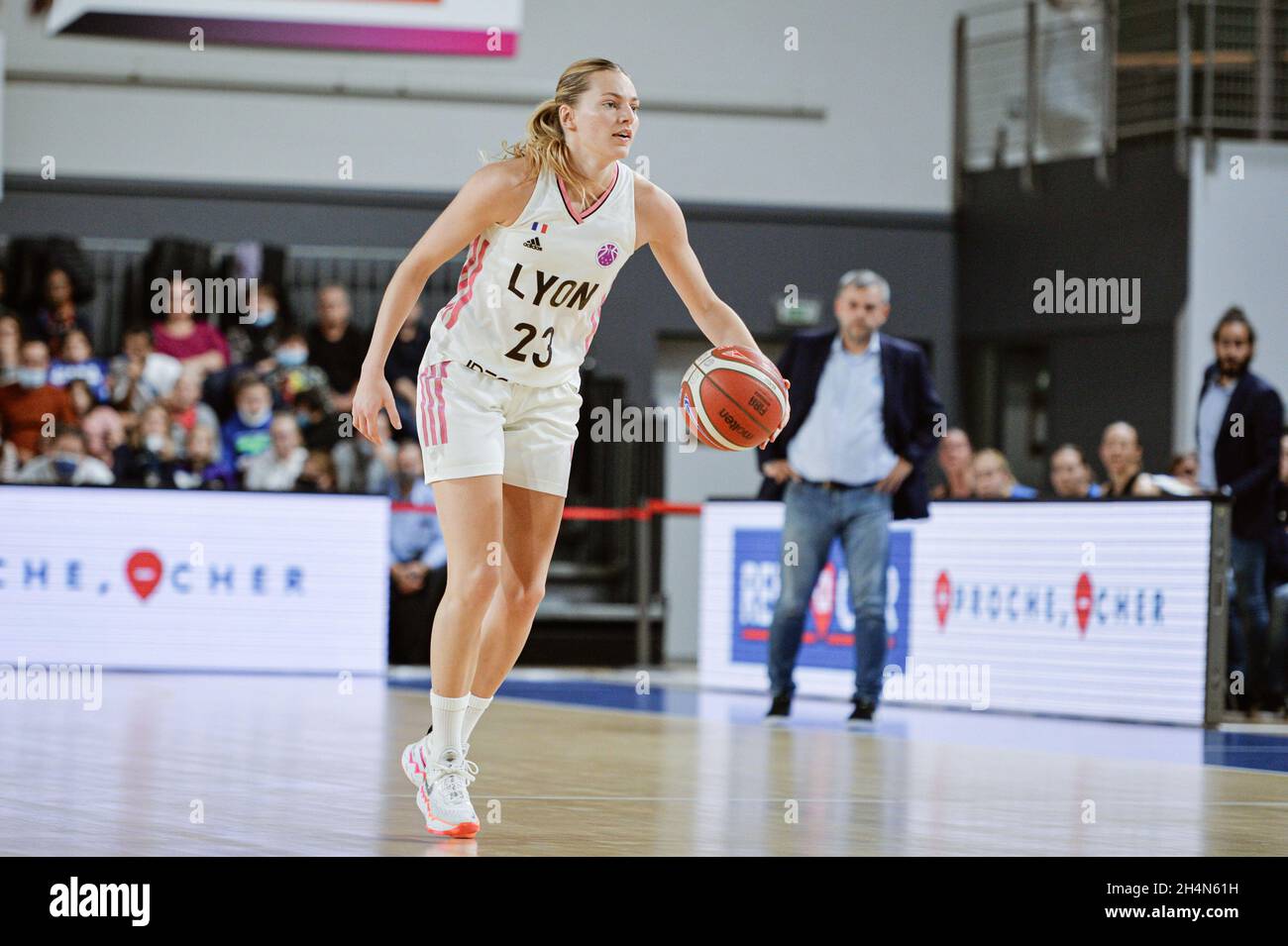 Lyon, France. 03rd Nov, 2021. Lyon, France, November 3rd 2021 Marine  Johannes (23 ASVEL) with the ball during the Womens EuroCup game between  LDLC ASVEL Feminin and Movistar Estudiantes at Mado Bonnet