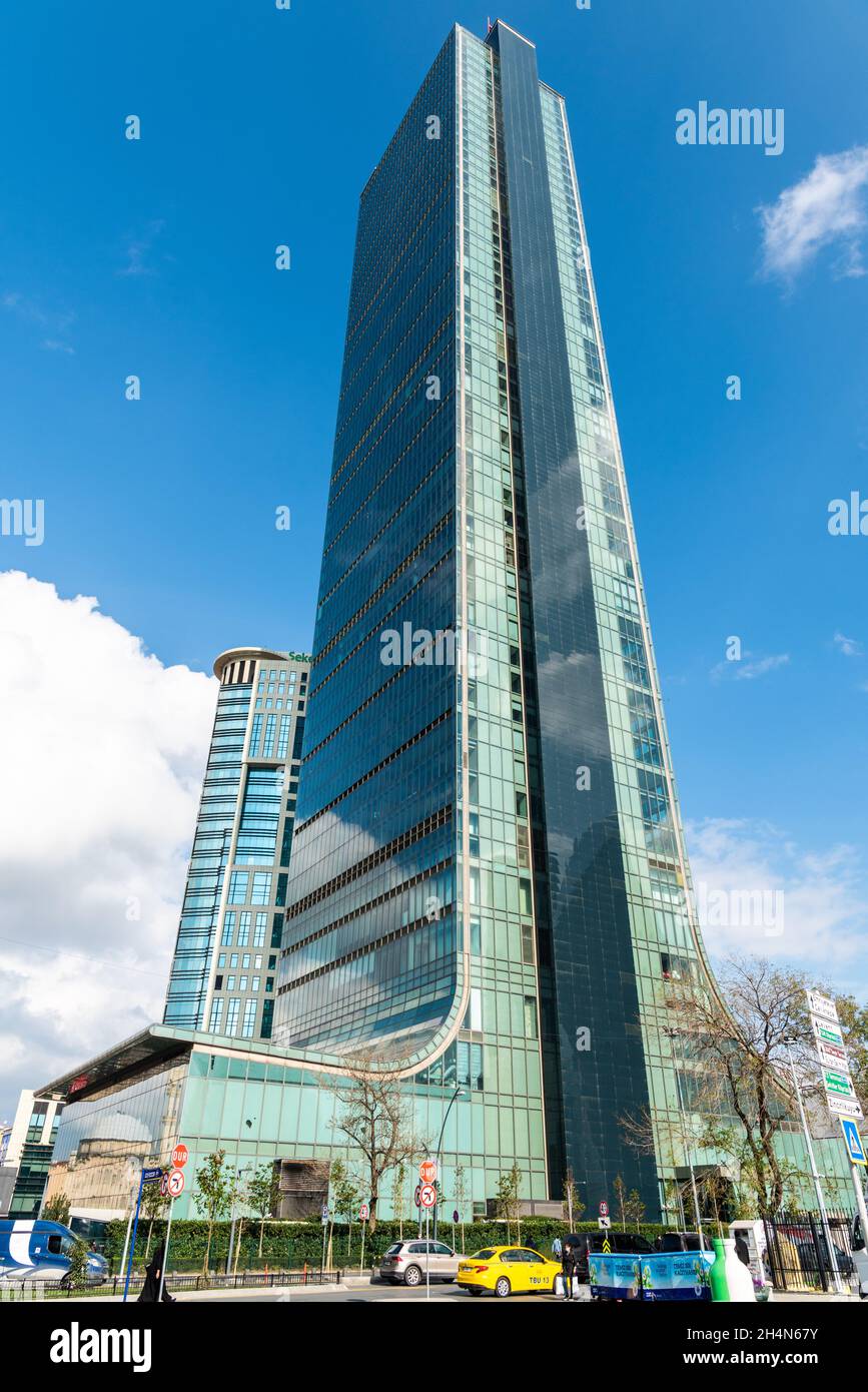 Istanbul, Turkey – November 12, 2020. Istanbul Sapphire skyscraper in the central business district of Levent in Istanbul, Turkey. As of 2020, Istanbu Stock Photo