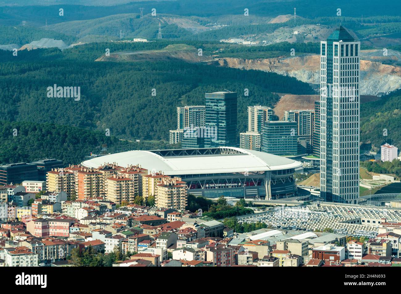 Istanbul, Turkey – November 12, 2020. Turk Telekom Stadium, the home ground of the Super Lig club Galatasaray S.K., in Istanbul, Turkey. It is located Stock Photo