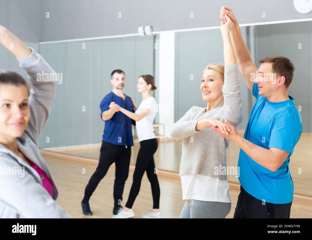 Mature Blonde Dancing Slow Ballroom Dance In Pair Stock Photo Alamy
