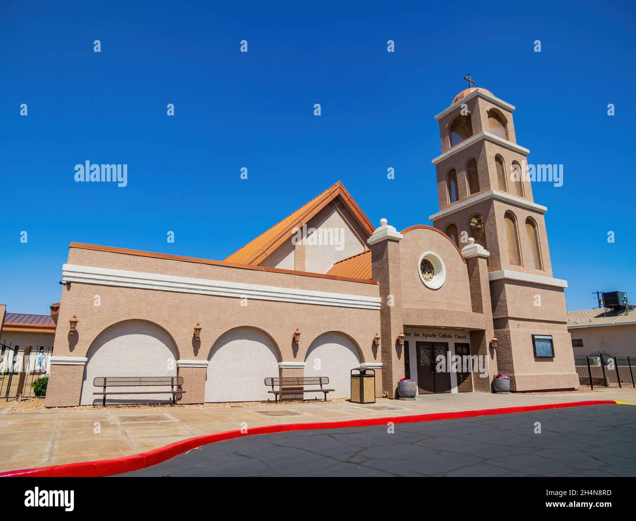 Sunny view of the St Peter the Apostle church at Henderson, Nevada