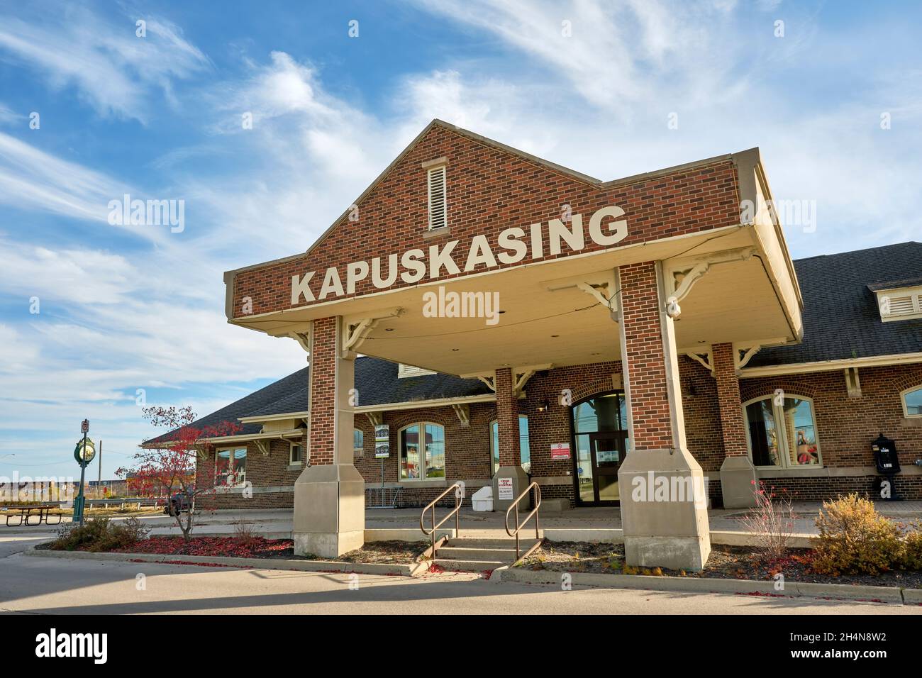 Kapuskasing is a town in Northern Ontario Canada. known for its pup and paper industry. Stock Photo