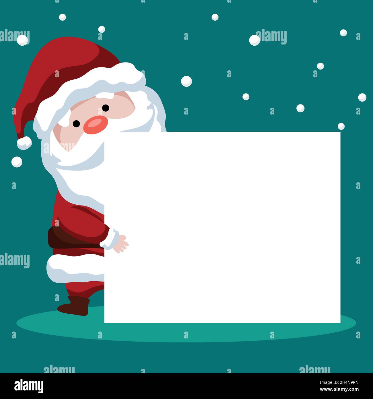 Merry Christmas card design of Santa Claus with his poster Stock Vector ...