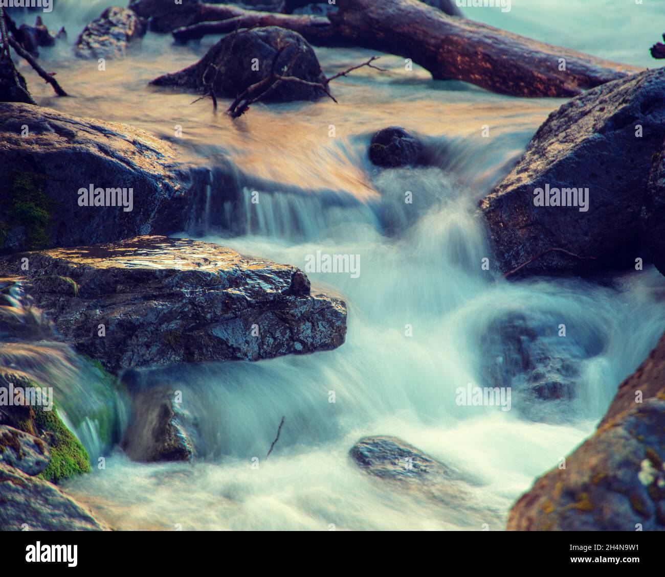 Side Waterfall With Rocks Dark rocks hi-res stock photography and images - Alamy