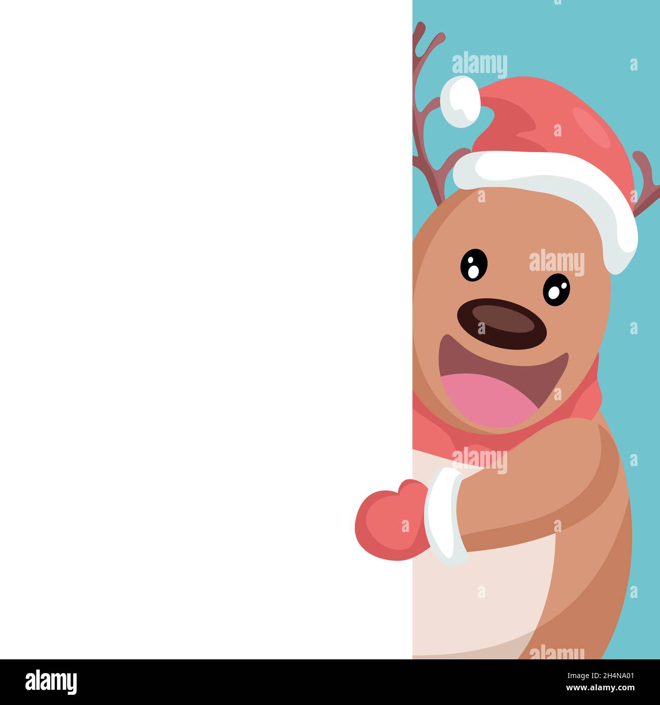 Merry Christmas card from cheerful reindeer Stock Vector
