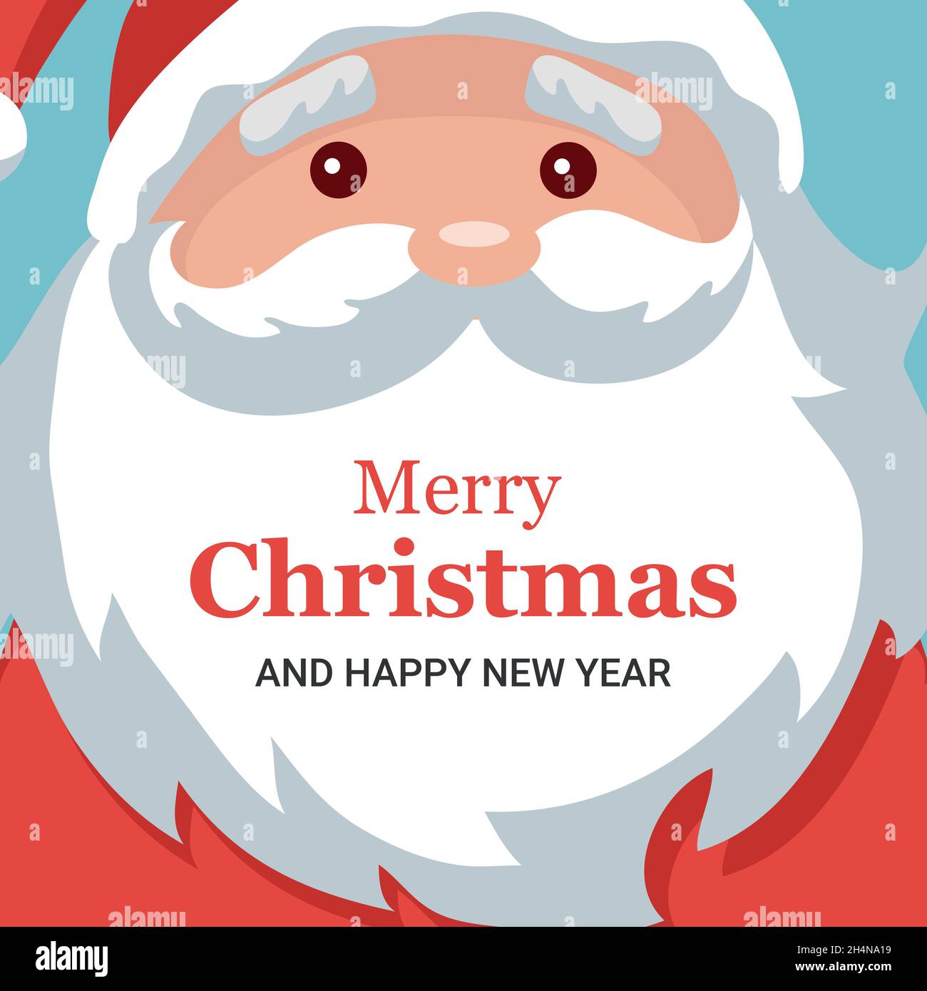 Santa claus face merry christmas card Stock Vector