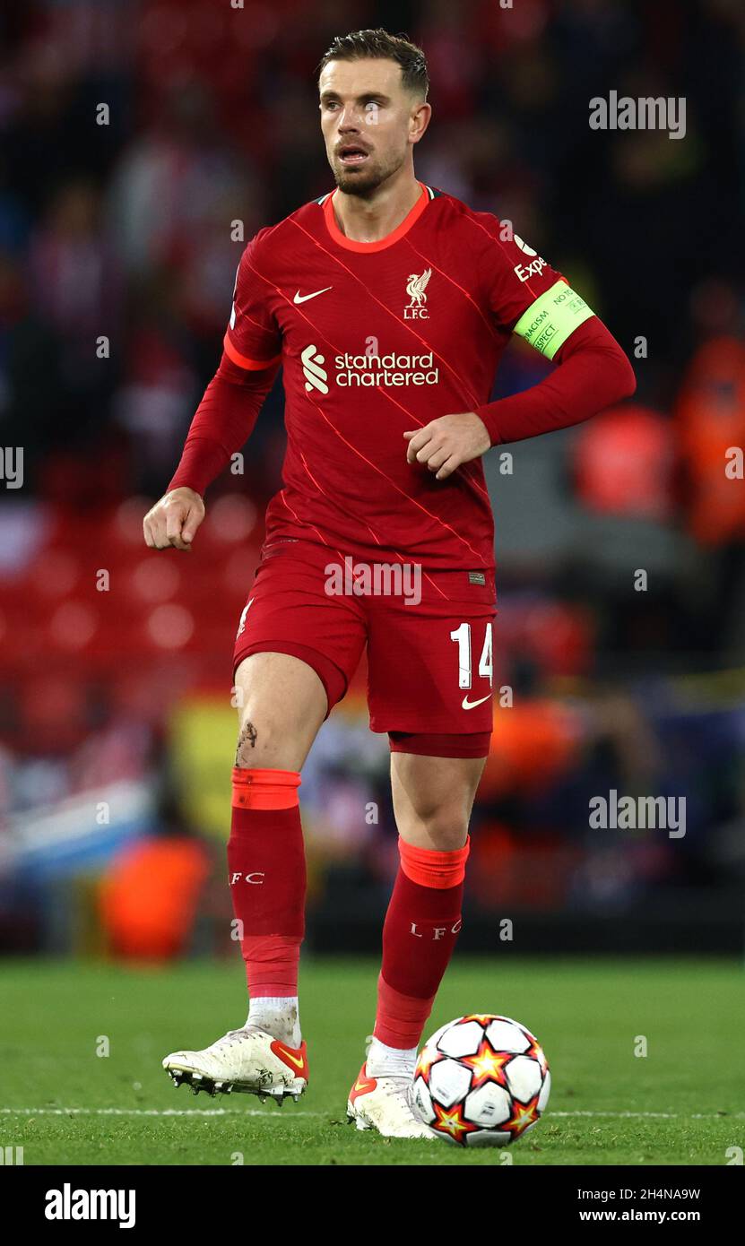 Liverpool, England, 3rd November 2021.  Jordan Henderson of Liverpool during the UEFA Champions League match at Anfield, Liverpool. Picture credit should read: Darren Staples / Sportimage Credit: Sportimage/Alamy Live News Stock Photo