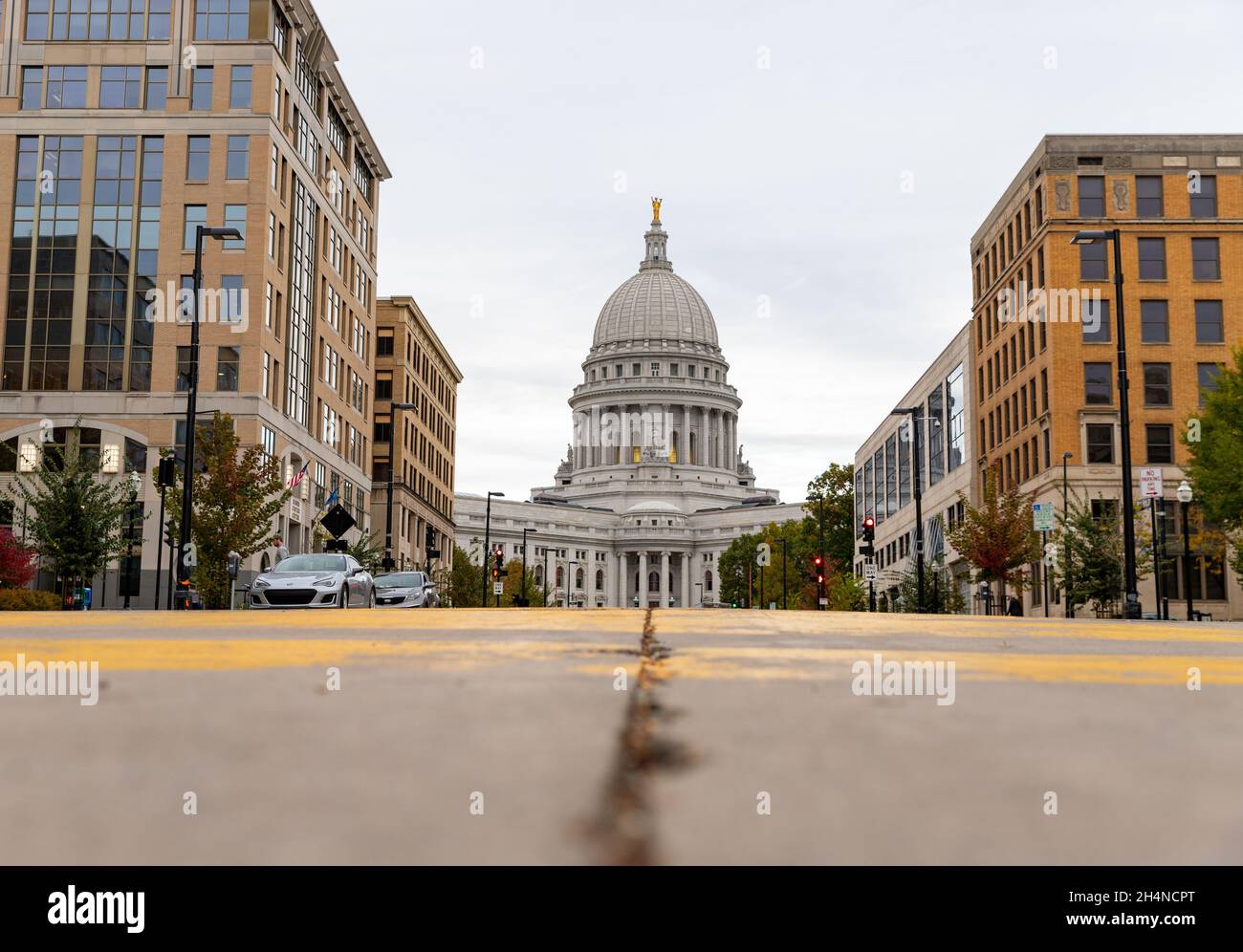 Madison, WI - October 29, 2021: The Wisconsin State Capitol Building Stock Photo