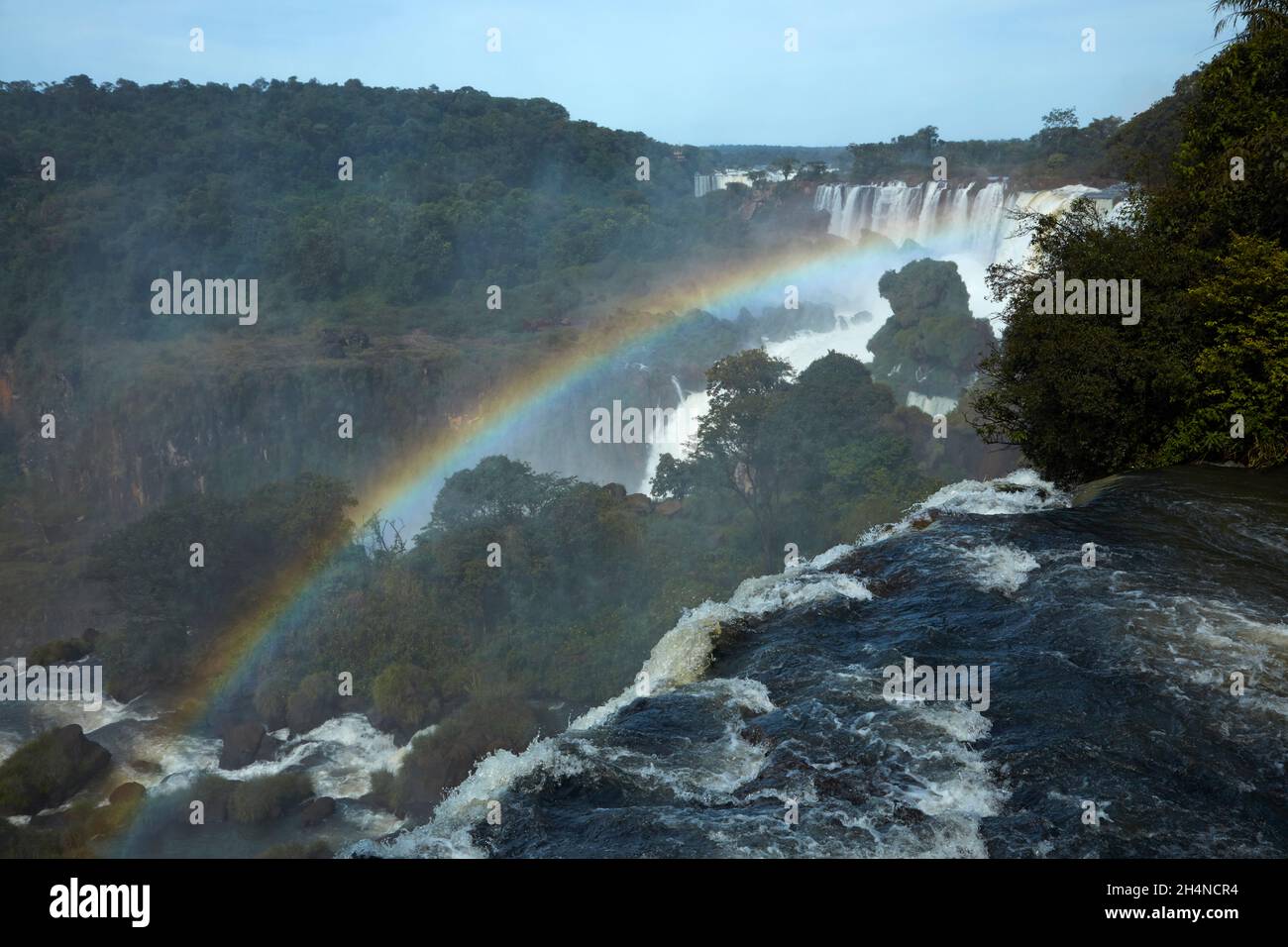 Rainbow and Iguazu Falls, Argentina, South America Stock Photo