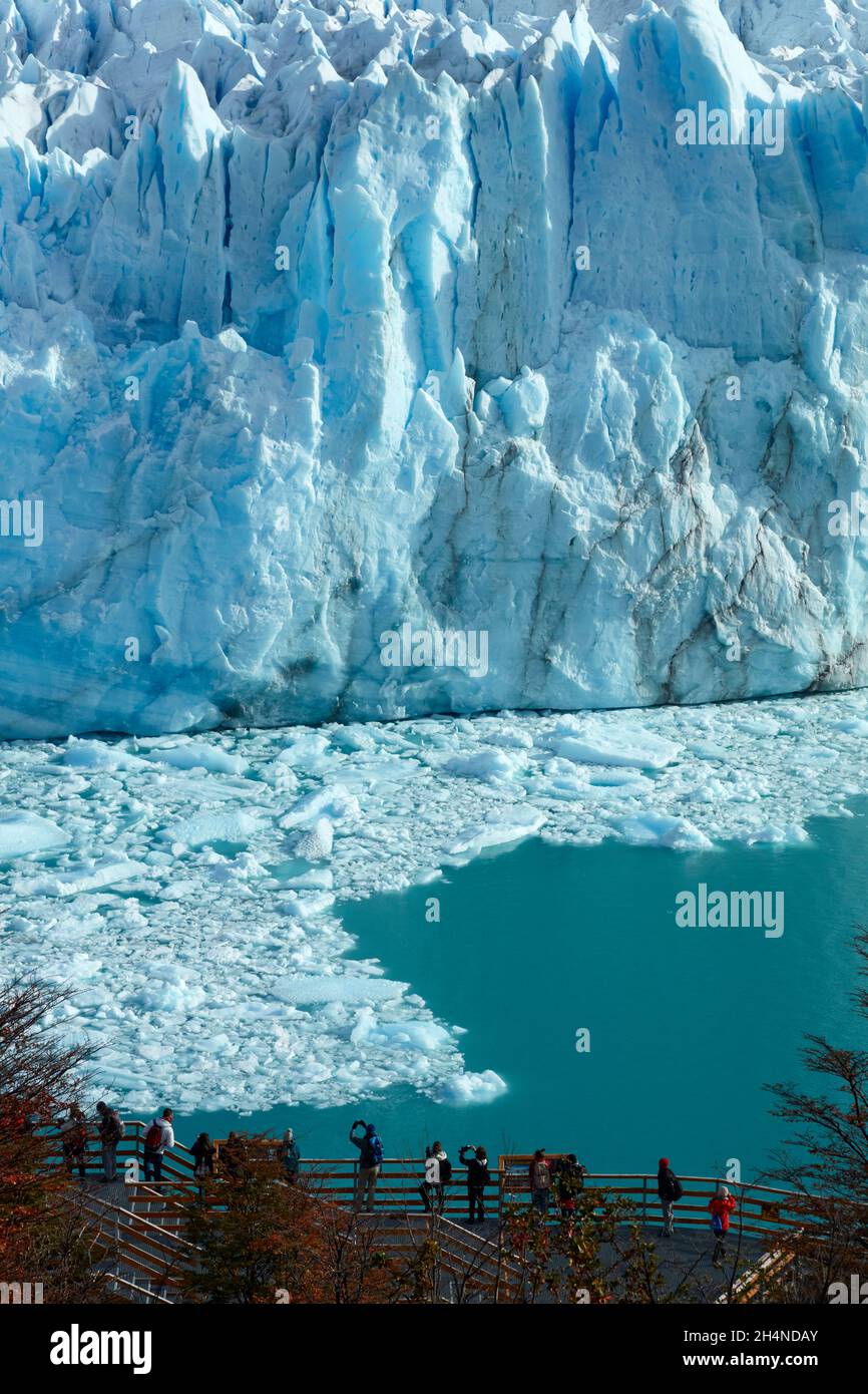 Tourists On Walkway And Perito Moreno Glacier Parque Nacional Los Glaciares World Heritage 7186