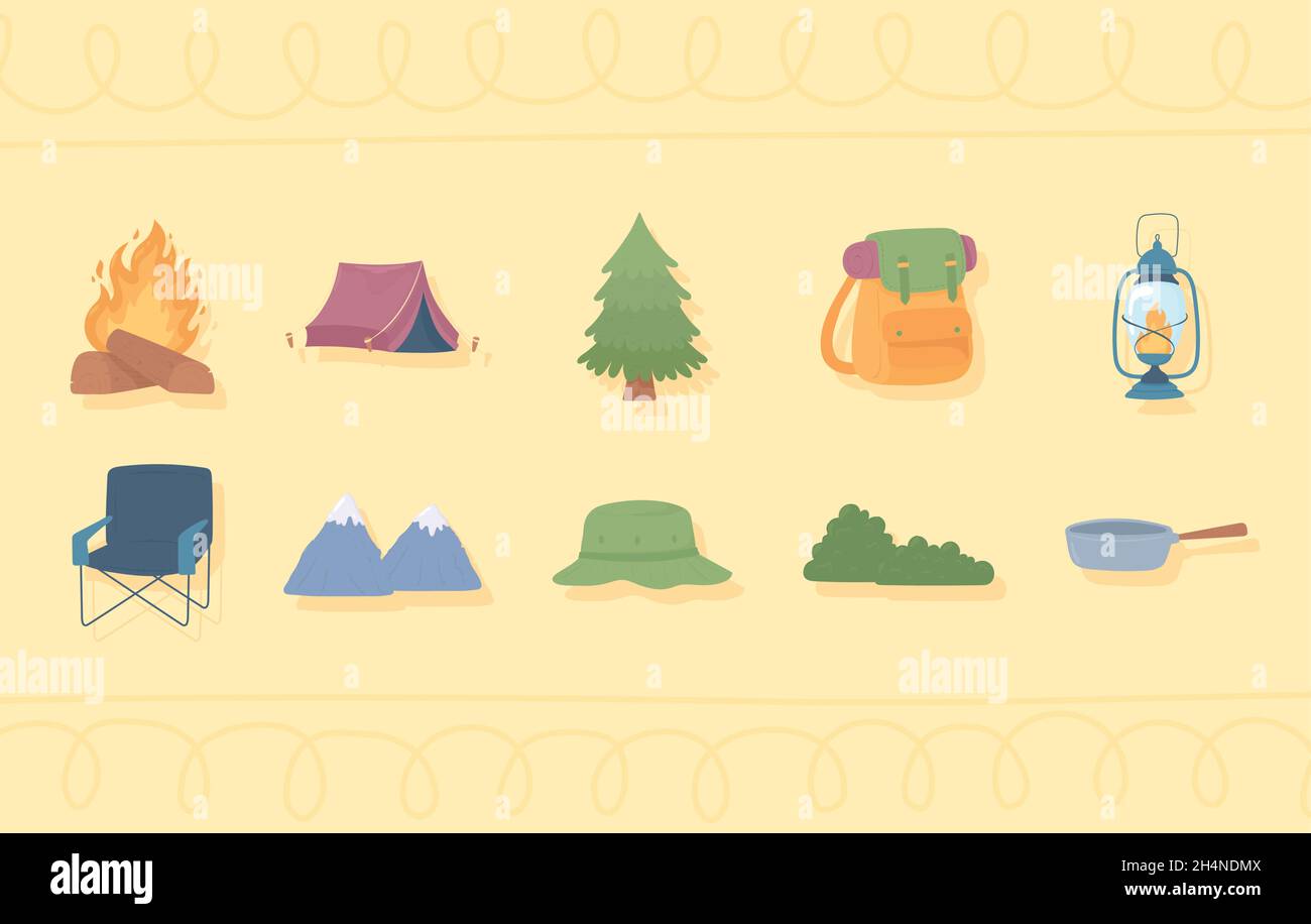 camping icon set Stock Vector Image & Art - Alamy