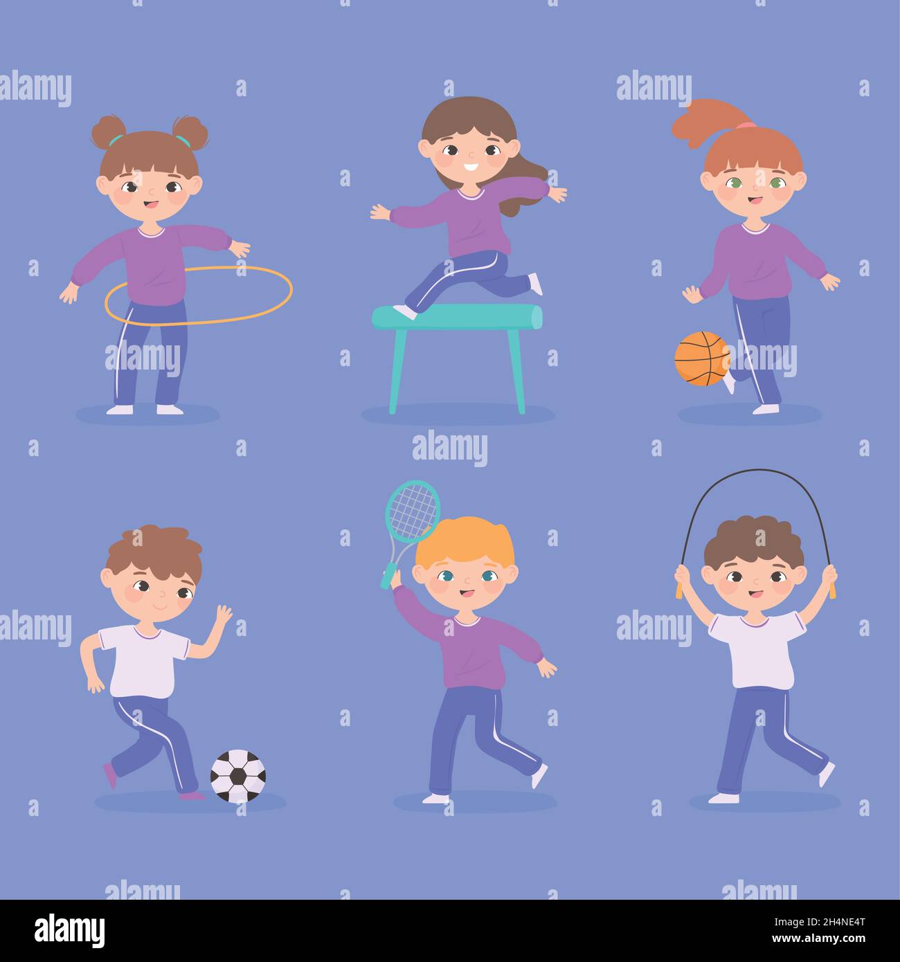Team sport kids playing tennis Stock Vector Images - Alamy