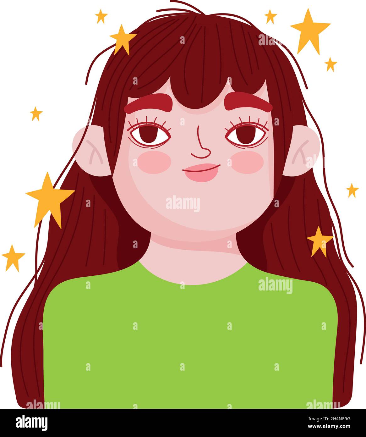 teen girl portrait Stock Vector Image & Art - Alamy