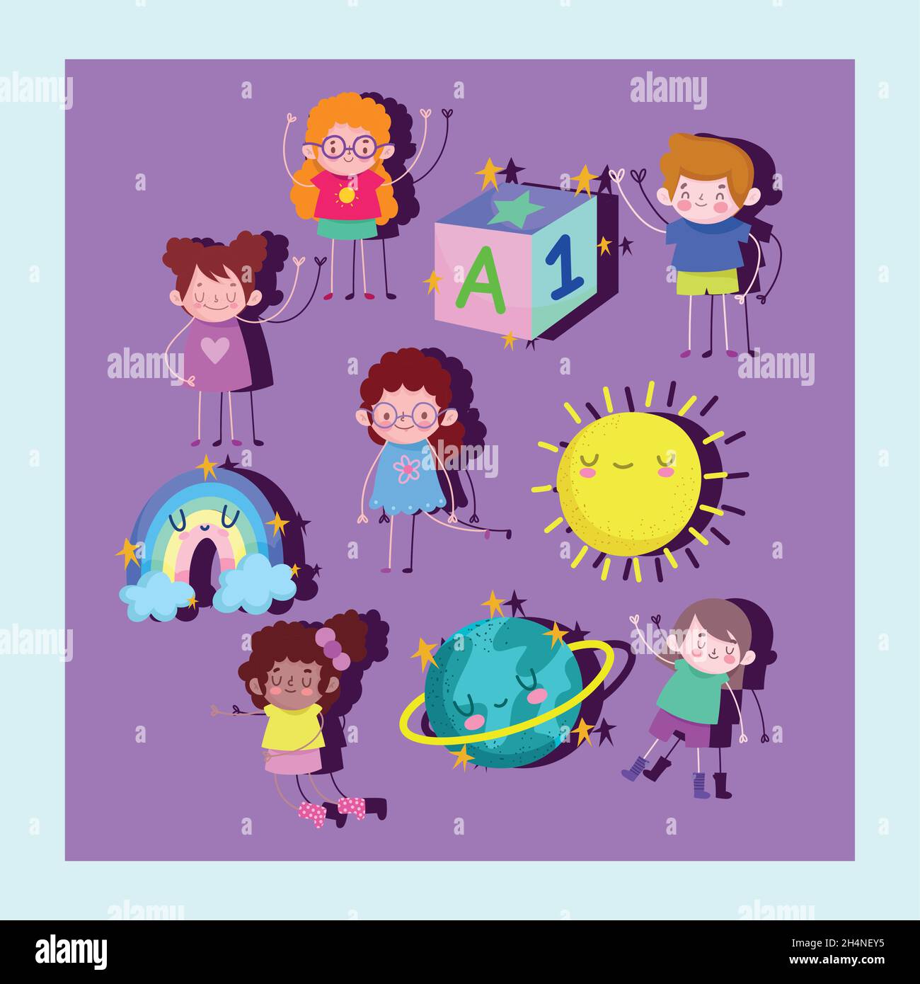 set of kids playing Stock Vector Image & Art - Alamy
