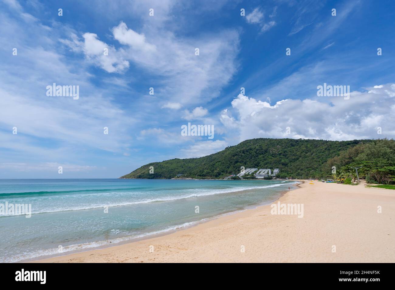 Beach in summer season at naiharn beach Phuket on October 27,2021 Concept Travel and tour Empty beach Naiharn beach is famous tourist destination at P Stock Photo