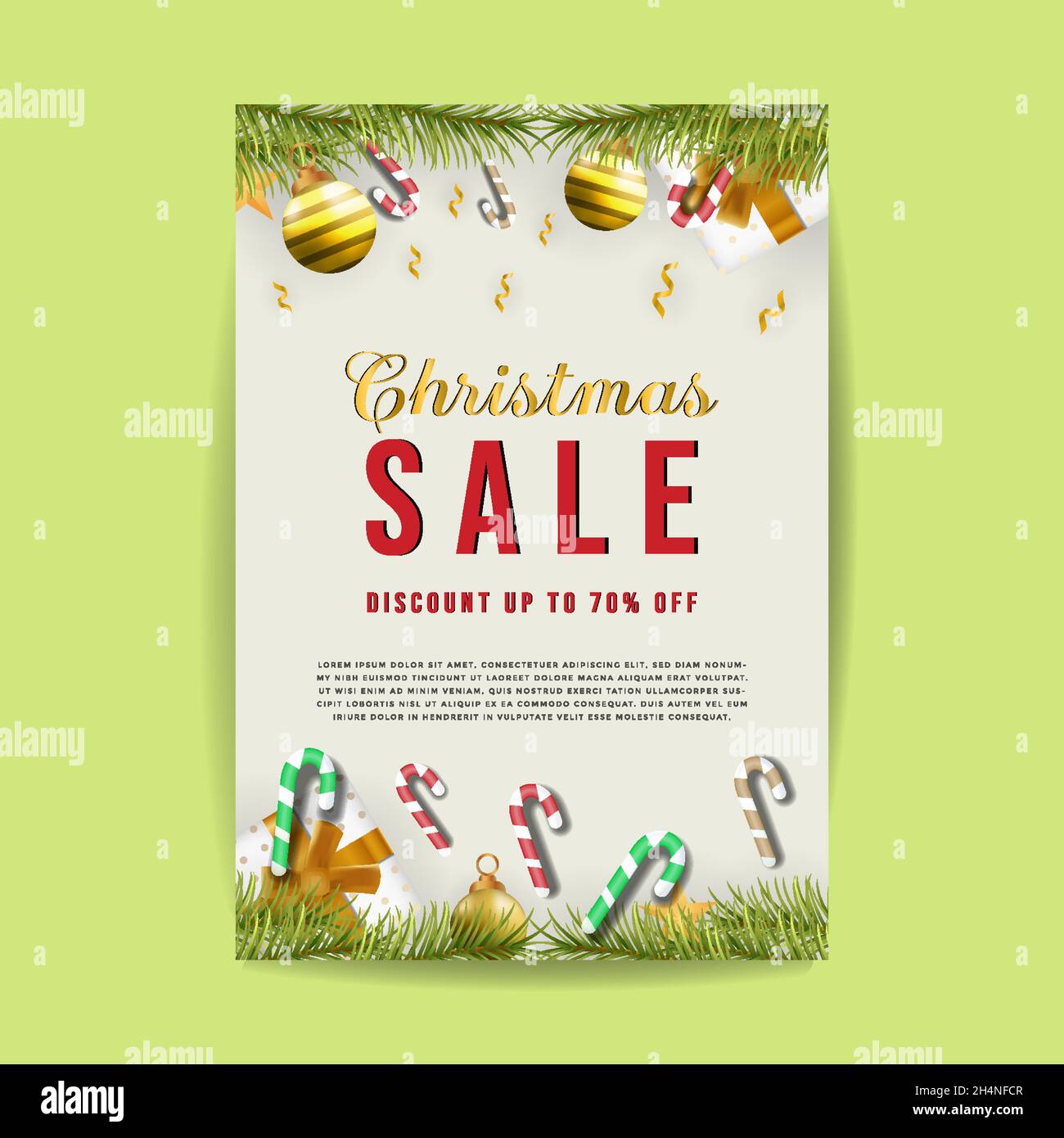 christmas sale poster design template vector Stock Vector