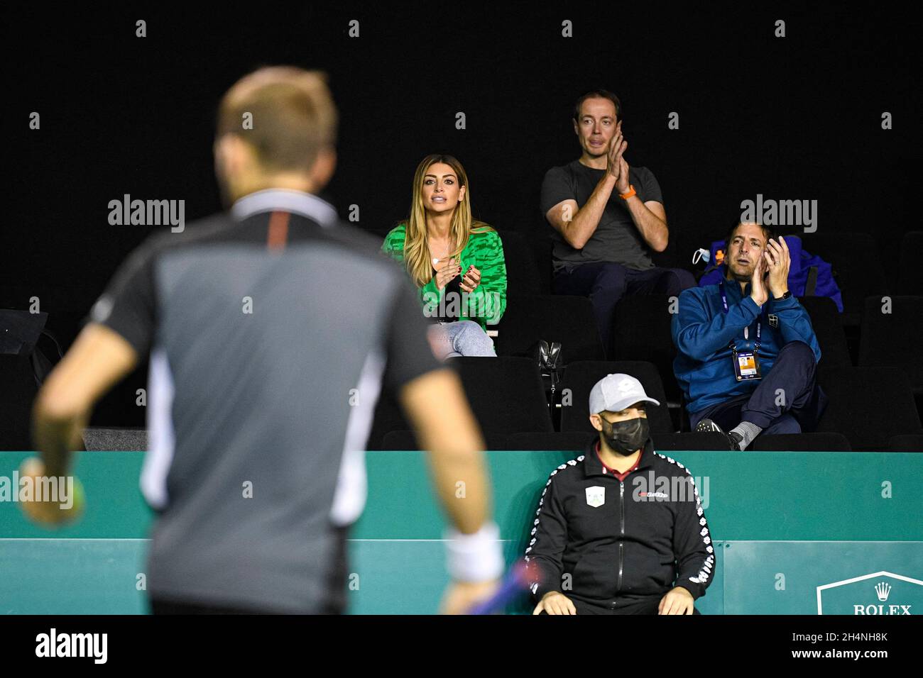 Paris, France. 03rd Nov, 2021. Daniel "Dan" Evans of Great Britain, his girlfriend Aleah and his