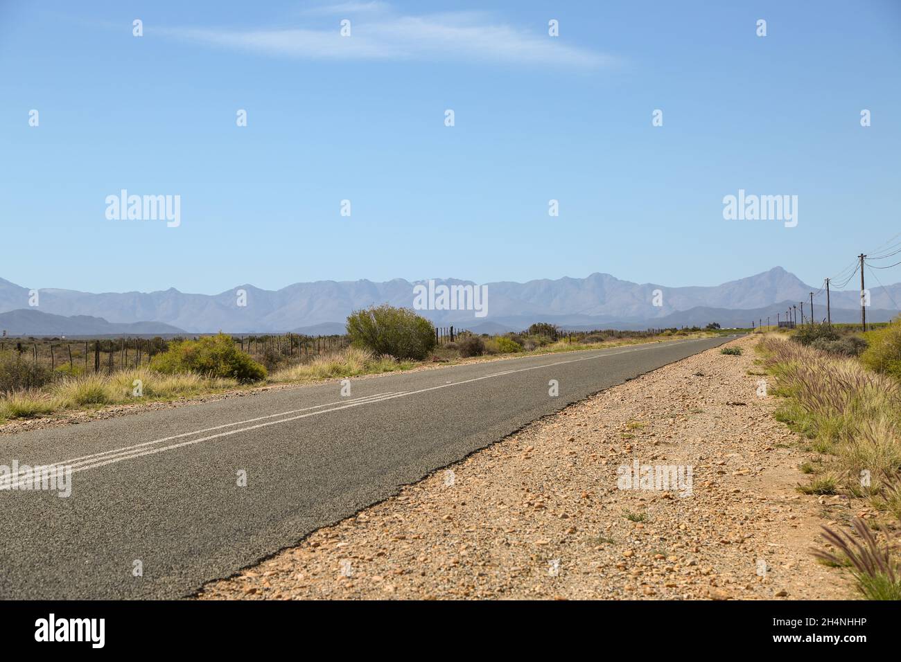 Road close to Oudtshoorn in the Western Cape of South Africa Stock Photo
