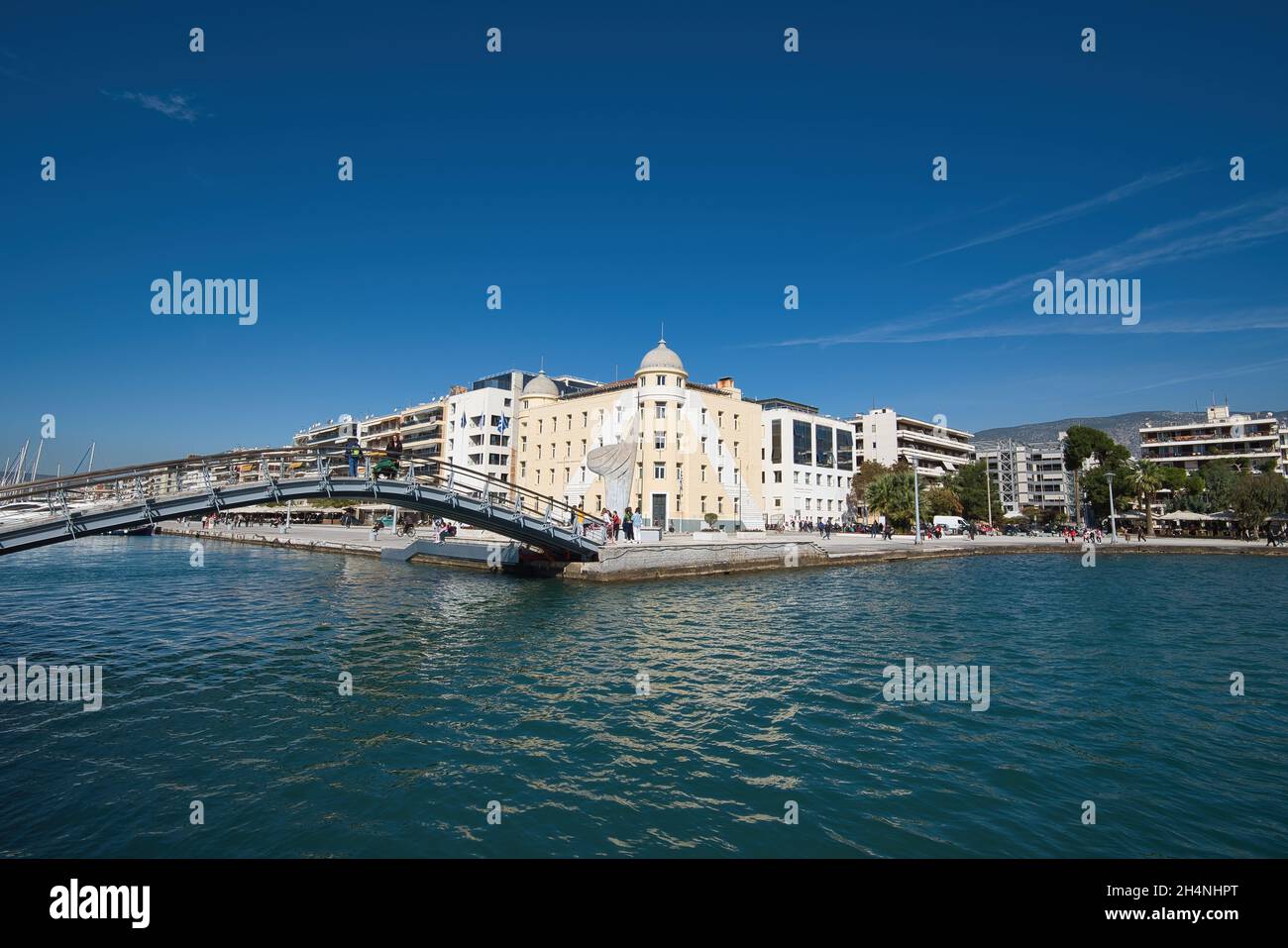 Volos, Greece. waterfront promenade of the coastal port city Volos in Thessaly on the Greek mainland, Greece Stock Photo