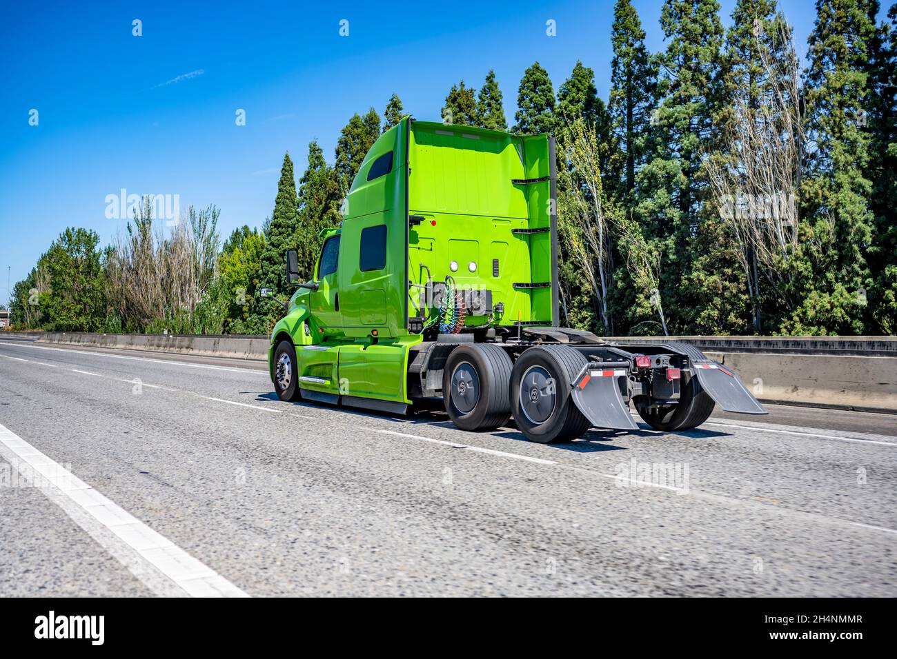Industrial grade professional use bright green powerful big rig semi