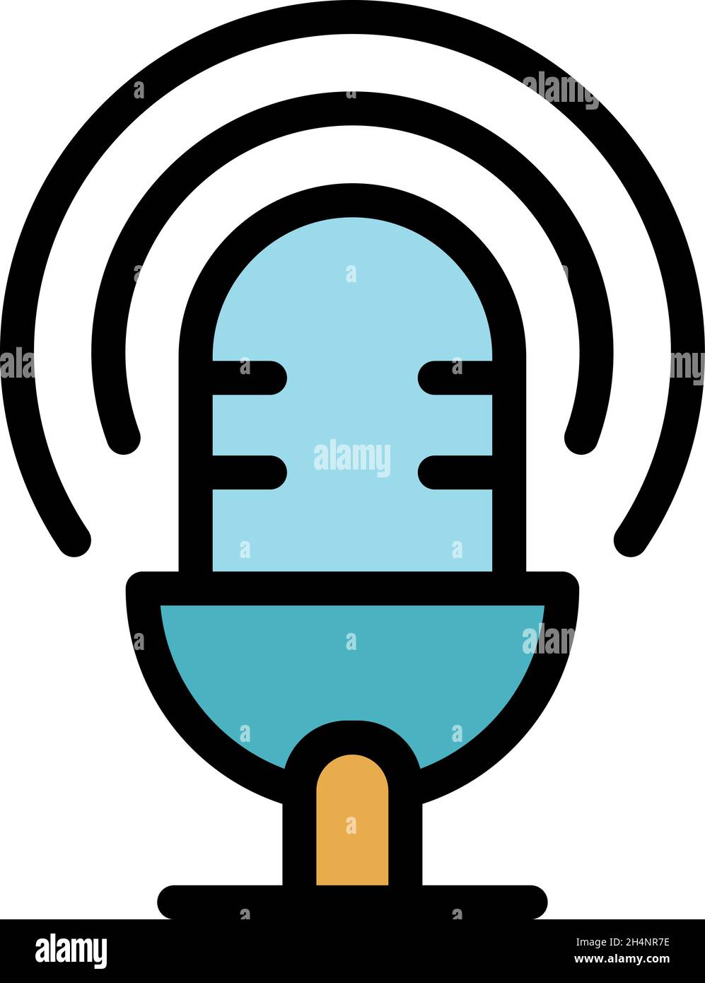 Broadcast microphone icon. Outline broadcast microphone vector icon ...
