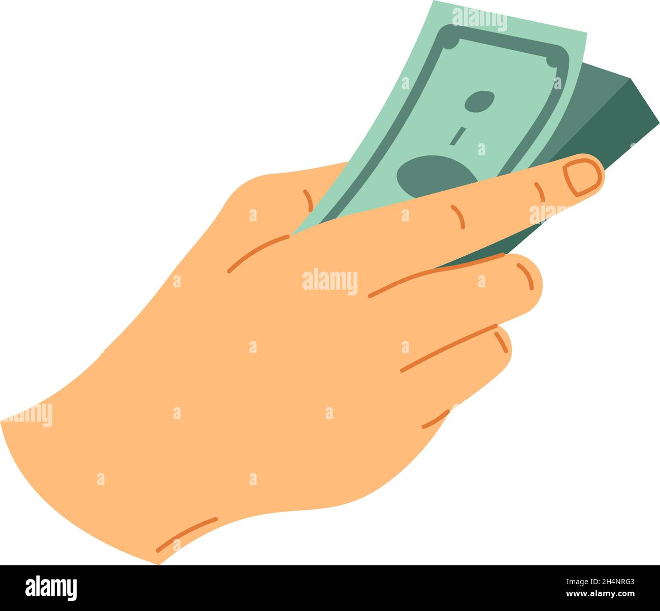 Hand holding dollar banknotes in hands vector Stock Vector Image & Art ...