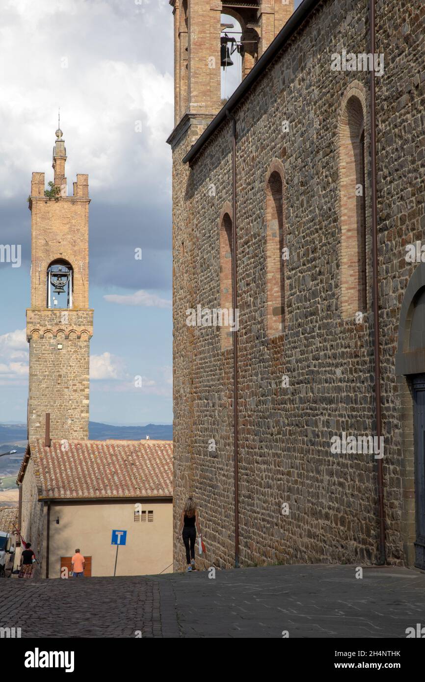 Montalcino village and houses view, Tuscany, Italy Stock Photo