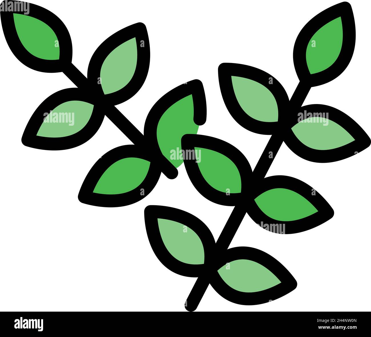 Rowan leaves icon. Outline rowan leaves vector icon color flat isolated Stock Vector