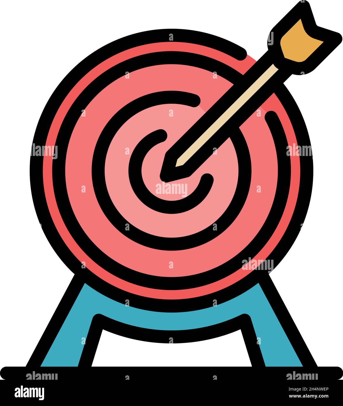 Outsource target icon. Outline outsource target vector icon color flat isolated Stock Vector