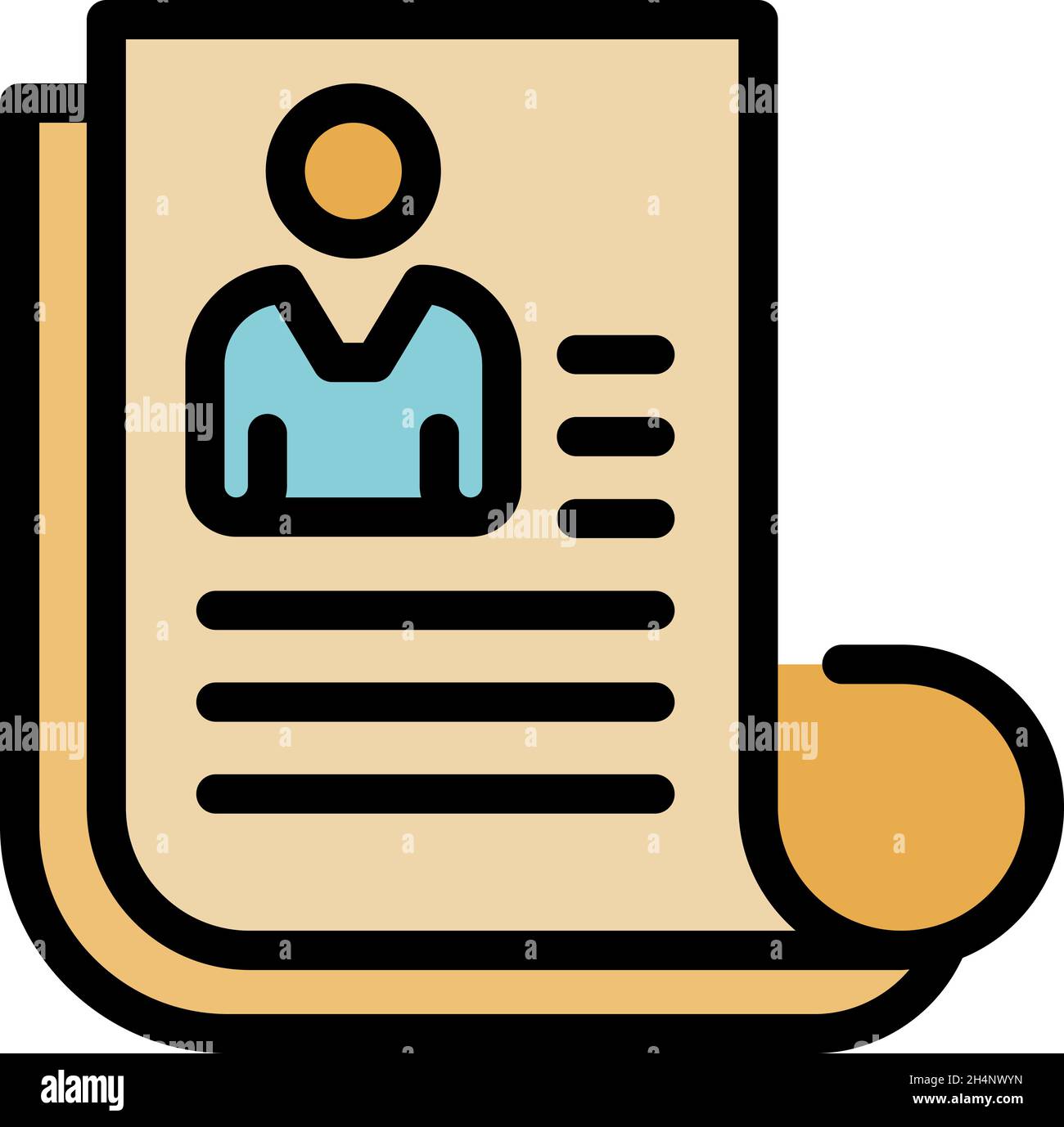 Outsource papers icon. Outline outsource papers vector icon color flat isolated Stock Vector