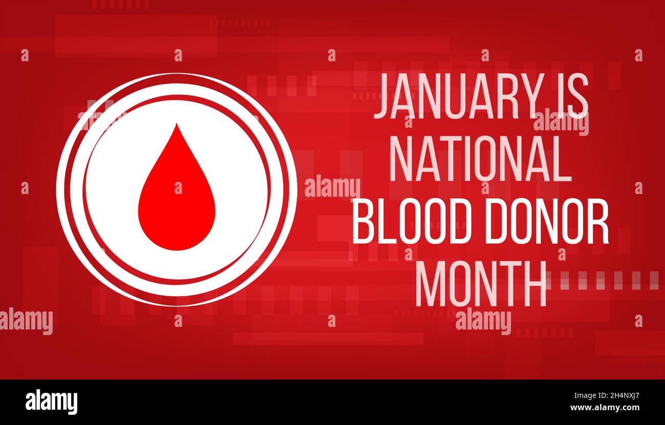 National Blood Donor Month concept. Banner with glowing low poly white blood drop on red background. Vector illustration. Stock Vector