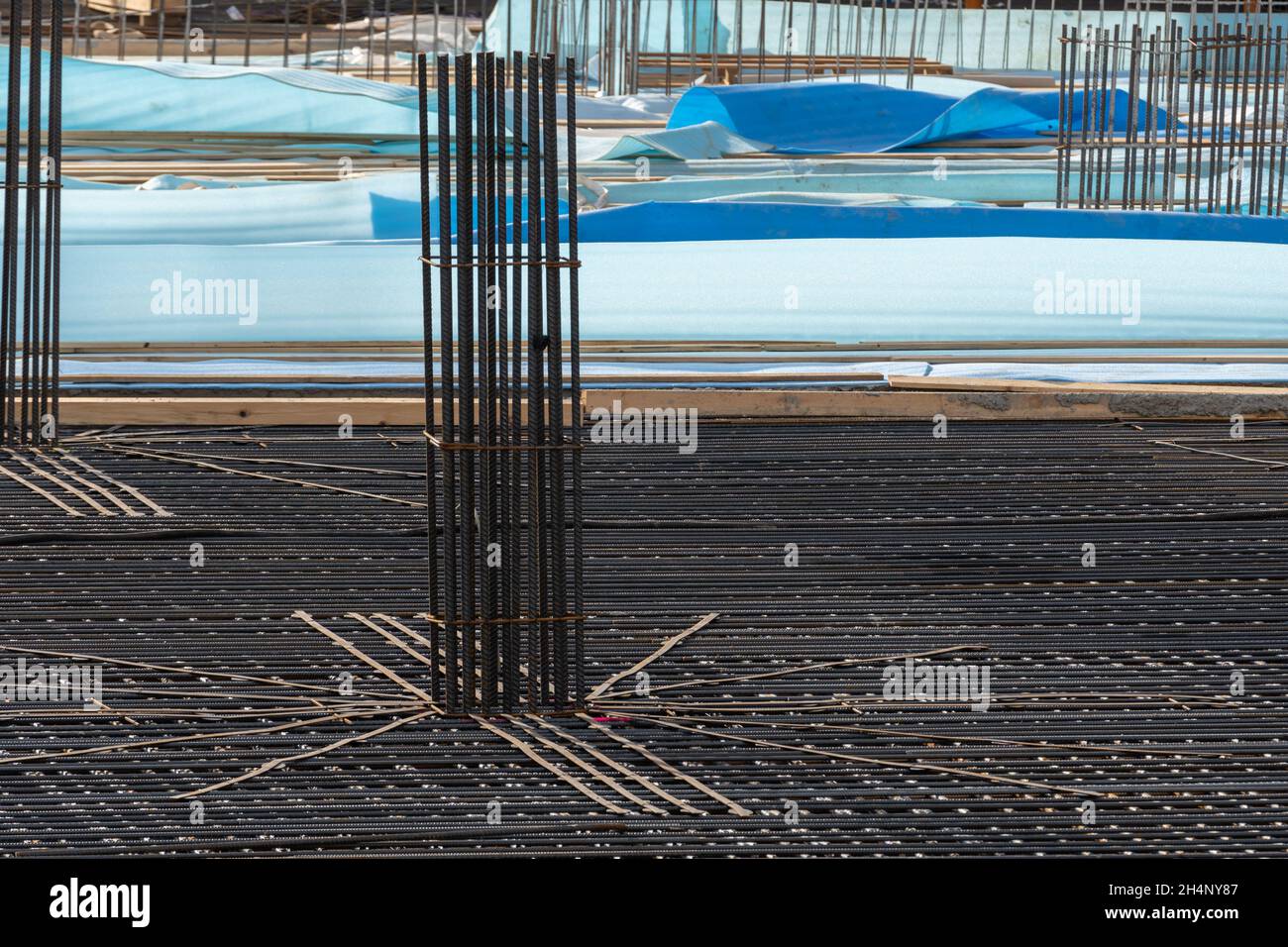 Reinforcing steel in construction site Stock Photo Alamy